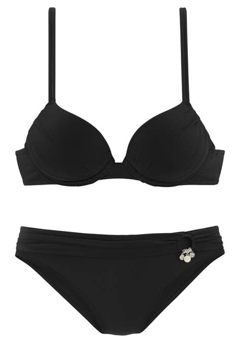 S Oliver Push Up Bikini Tonia Schwarz Cup C LASCANA De