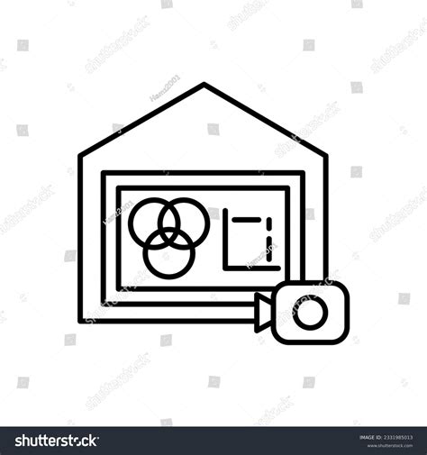 Recording Class Icon Design Outline Style Stock Vector (Royalty Free