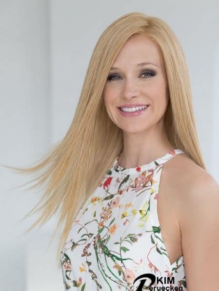 Langlebige blonde lange gerade ohne Pony Echthaar Perücken