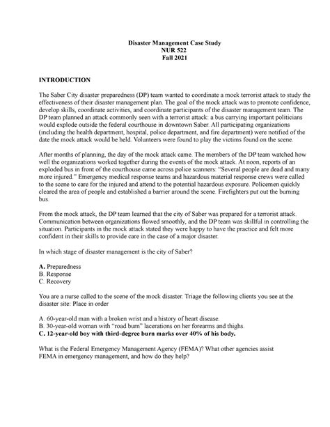 Case Study On Disaster Management 3