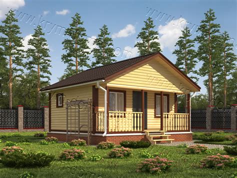 Каркасный дом 6х6 одноэтажный, цена, проект дома 6x6 без мансарды