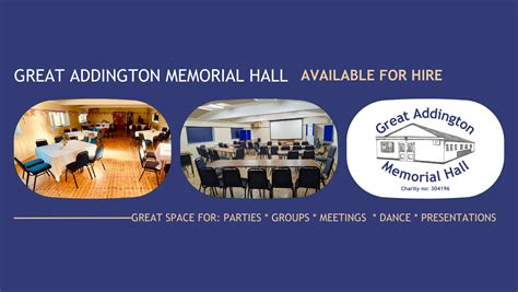 great addington memorial hall great addington