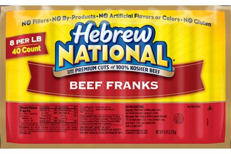 hebrew national kosher beef franks conagra foodservice