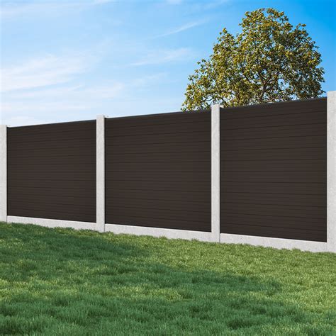 Black Composite Fencing Concrete Post Full Kit Ultra Trade