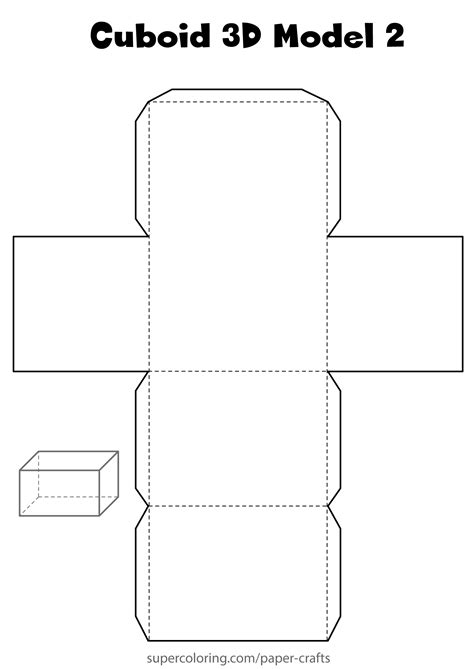 Cuboid 3D Paper Model | Free Printable Papercraft Templates