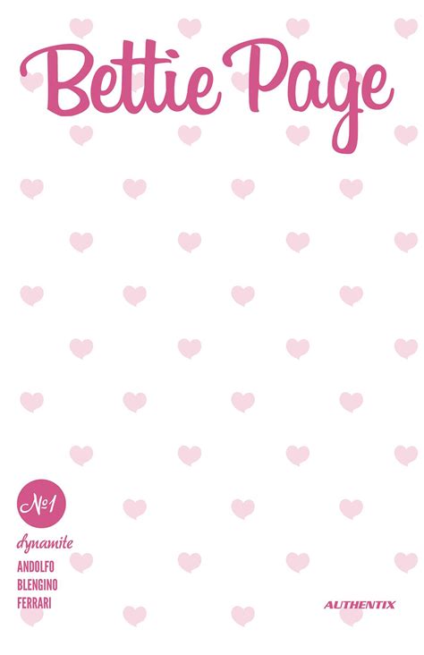 Bettie Page 1 Heart Blank Authentix Cover Fresh Comics
