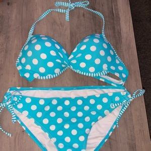 Swim Blue Polka Dot Bikini C Top Size Bottom Poshmark
