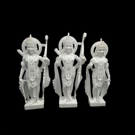 Painted Ram Darbar White Marble Statue For Worship Size 21 Inch At