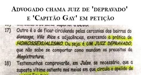 Advogado chama juiz de depravado e Capitão Gay em petição Blog Exame de Ordem