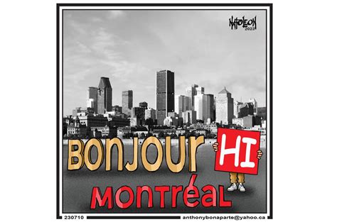 Napoleons Cartoon Bonjour Montreal Sign Editorial Cartoons