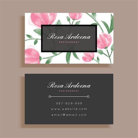 Premium Vector Beautiful Floral Flower Business Card Template Design