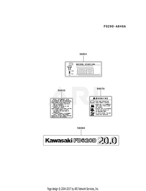 Kawasaki Fd620d Fs18 4 Stroke Engine Fd620d Parts Diagram For Label