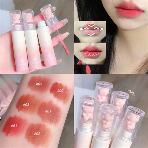 Gege Bear Colors Girls Velvet Mist Texture Lip Glaze Matte Waterproof Daily Nude Makeup