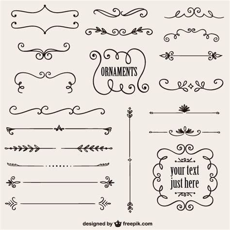 Vintage Calligraphy Borders Vector Graphics | 123Freevectors