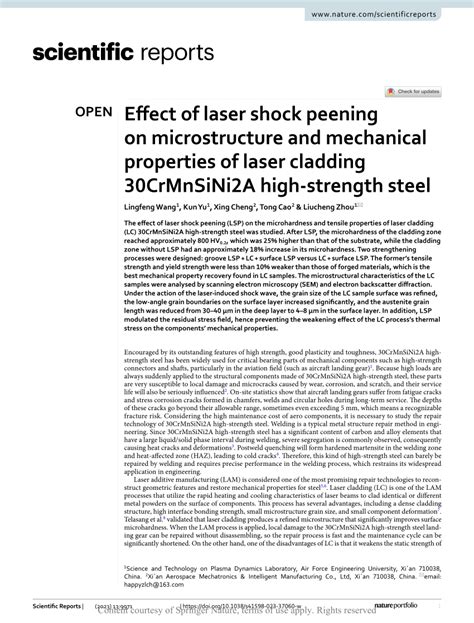 PDF Effect Of Laser Shock Peening On Microstructure And Mechanical