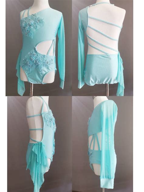 Costume base Stunning Blue Lyrical dance costume base, Children size 8