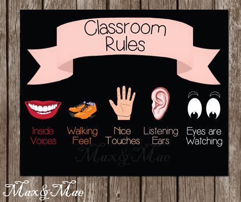 Classroom Rules Poster 8x10 Classroom Poster Rules For Etsy