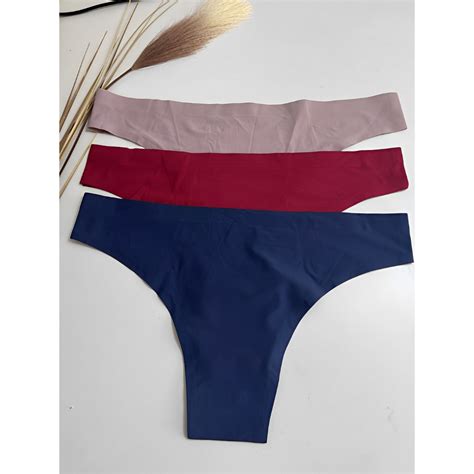 KIT Calcinhas Lisa Sem Costura Corte a Laser Tangão Fenimina Lingerie Shopee Brasil