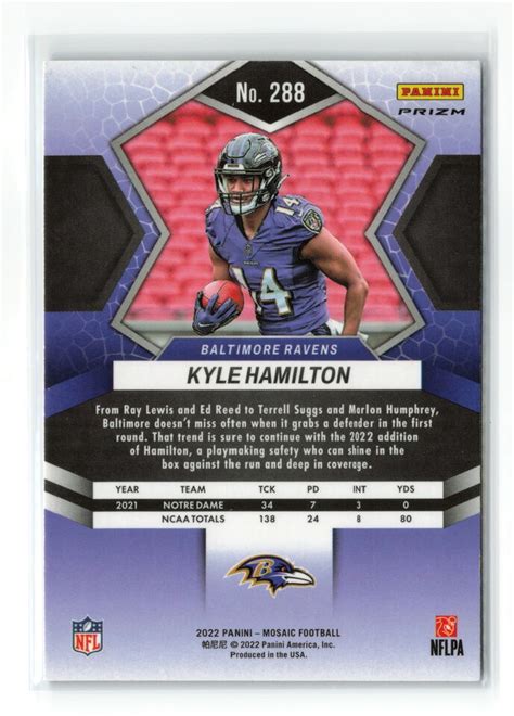 Kyle Hamilton Debut Panini Mosaic Ravens Rc Pink Camo Ebay