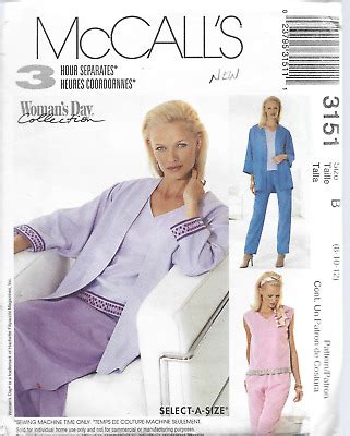 Mccall S Hour Separates Pattern Misses Jacket Top Pants Skirt