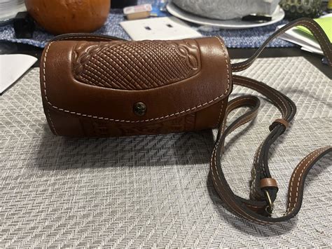 Patricia Nash Tooled Leather Cylinder Crossbody Gem