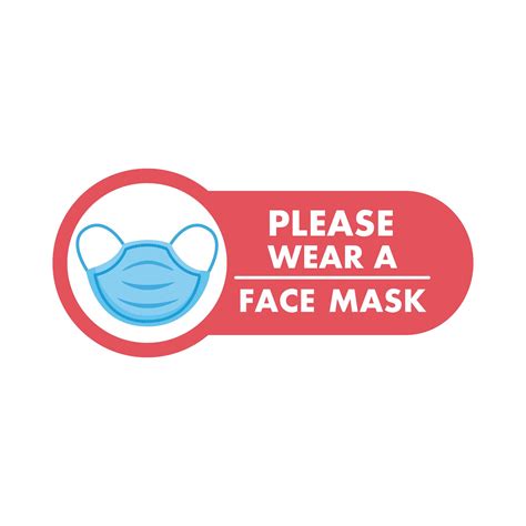 Mask Required Label Red Sticker With Lettering And Face Mask 2564930