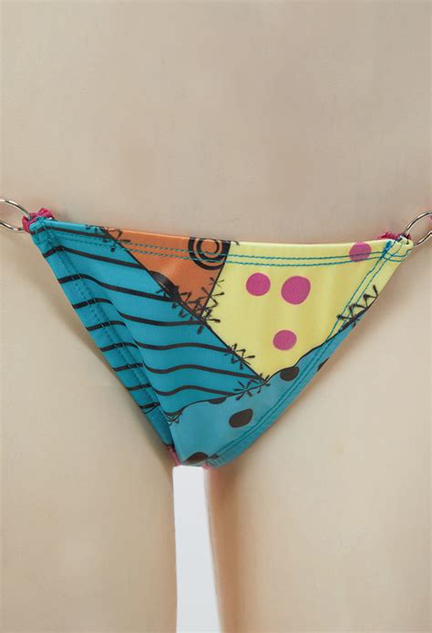 Women Halloween Sally Colorful Printed Bikini Set Swimwear Gothic Halter Top And Panty With