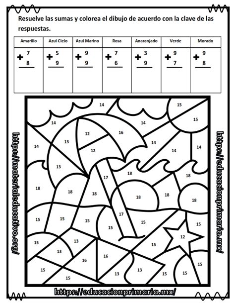 Resuelvecoloreavacaciones1ergradomeep 001 Educación Primaria