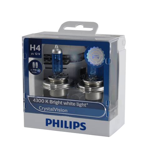 Genuine PHILIPS Crystal Vision Headlight Bulb H4 12V 60/55W - Single Bulb