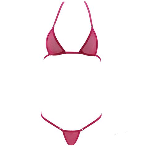 Transparente Mini Micro Bikini Set Frauen Hot Sexy Erotische Dessous Bh G String Thongs