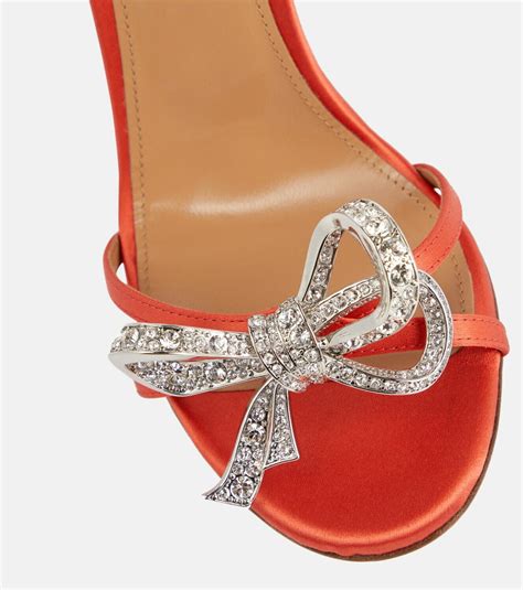 Aquazzura Babe Embellished Satin Slingback Sandals Aquazzura