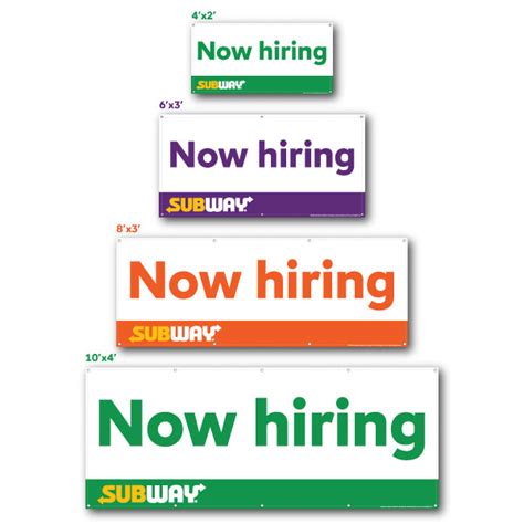 Subway Now Hiring Banner Subway Prints