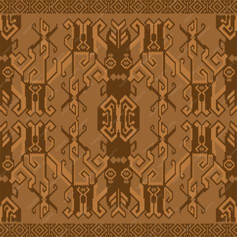 Premium Vector Nusantara Folk Pattern Seamless With Ethnic Dayak