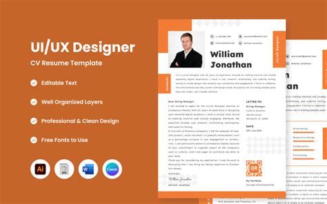 Creative Cv Resume Ui Ux Designer V Templatemonster