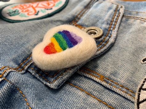 Gay Pride Rainbow Needle Felted Brooch Etsy