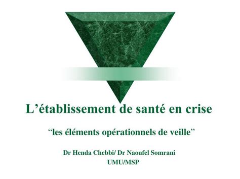 PPT Létablissement de santé en crise PowerPoint Presentation free