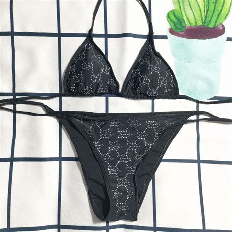 Bikini De Dos Piezas De Diseñador De Mujeres Traje De Baño Impreso Con Letra C En Azul Trajes