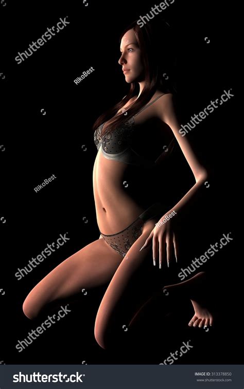 Sexy Woman Lingerie On Dark Background Stock Illustration Shutterstock