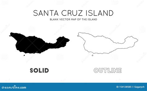 Santa Cruz Island map. stock vector. Illustration of northern - 154128585