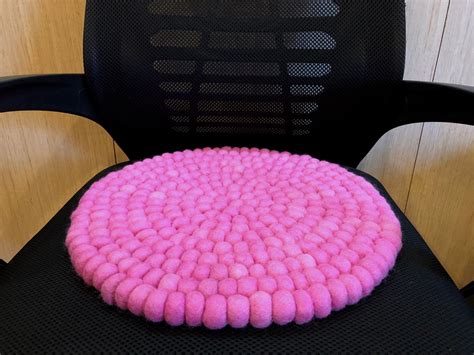 Pom Pom Round Seat Cushion 40 Cm Felt Ball Chair Pad Etsy