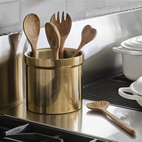 Gold Partitioned Utensil Holder Williams Sonoma