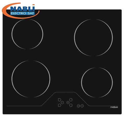 PLAQUE DE CUISSON PREMIUM ELECTRIQUE NOIR 4 FEUX PVC64 E01 Nabli