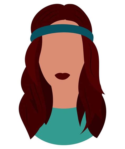 Premium Vector Portrait Of A Hippie Girl With Long Hair Avatar For