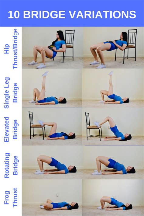 10 Hip Thrust Bridge Variations Bridge Workout Glutes Workout Hip