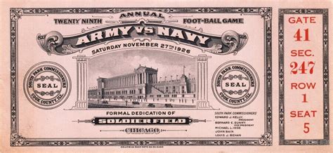 1926 Army Vs Navy Football Game Ticket Stub By Row One Brand Wall Art