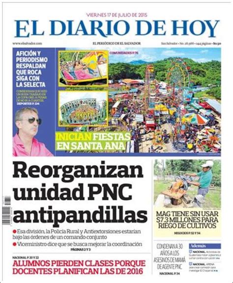 Periódico El Diario de Hoy El Salvador Periódicos de El Salvador