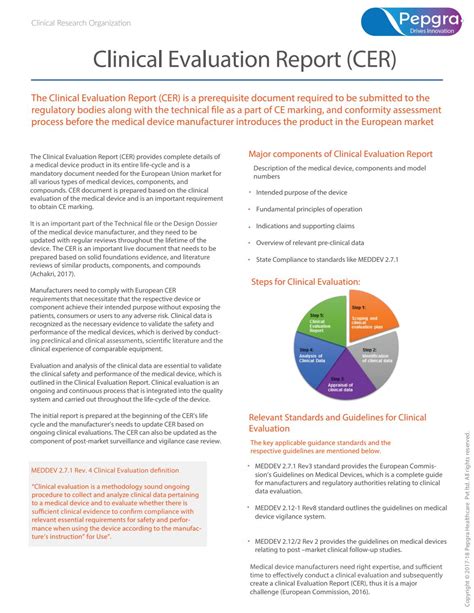 Salient Features Of Clinical Evaluation Report Cer By Pepgra Cro Issuu