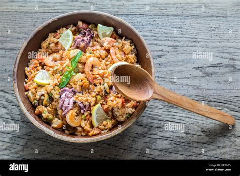 Seafood Paella Stock Photo Alamy