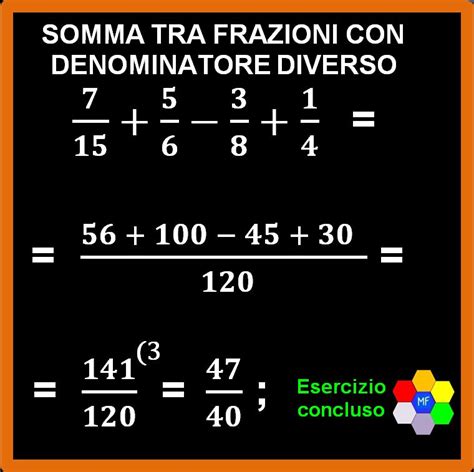 Somma Tra Due Frazioni Con Denominatore Diverso Matematica Facile