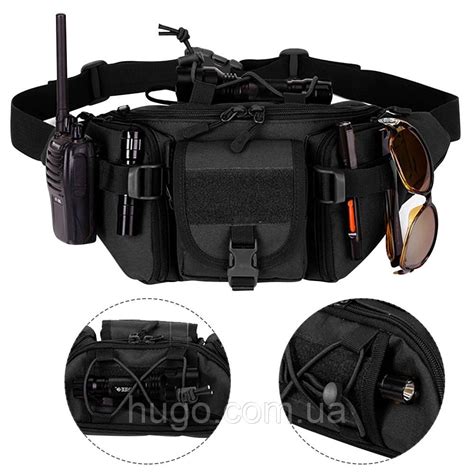 Купить Тактическая поясная сумка на 5 л, 35х17х10 см, Черная, D05 ...